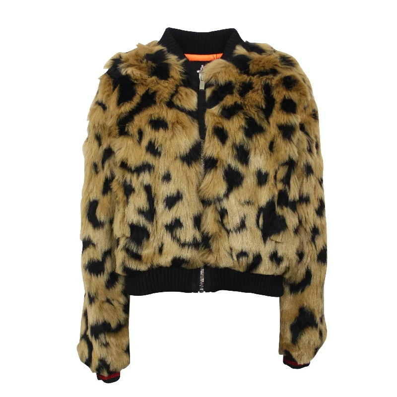 High-end Fashion Marcelo Burlon Candies Fake Fur Jacket - Beige