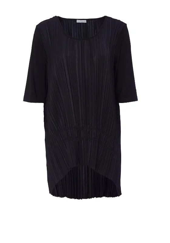 Sports Trend Naya Square Shape Pleated Top, Black