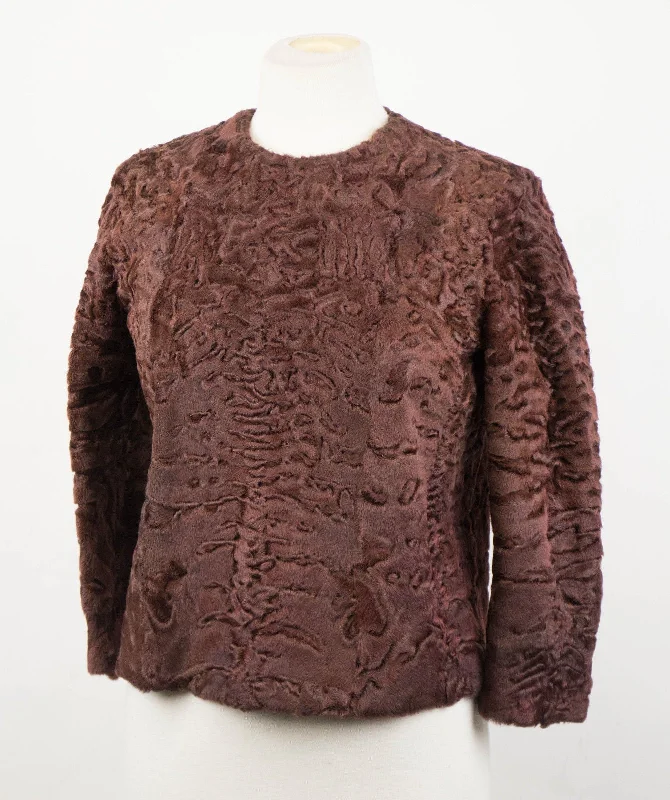Leisure Sports Brunello Cucinelli Bole Astrakhan Fur Biker Jacket - Brown