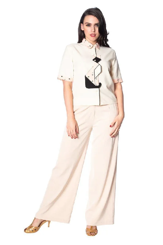 Sports Style Geo Cat Blouse