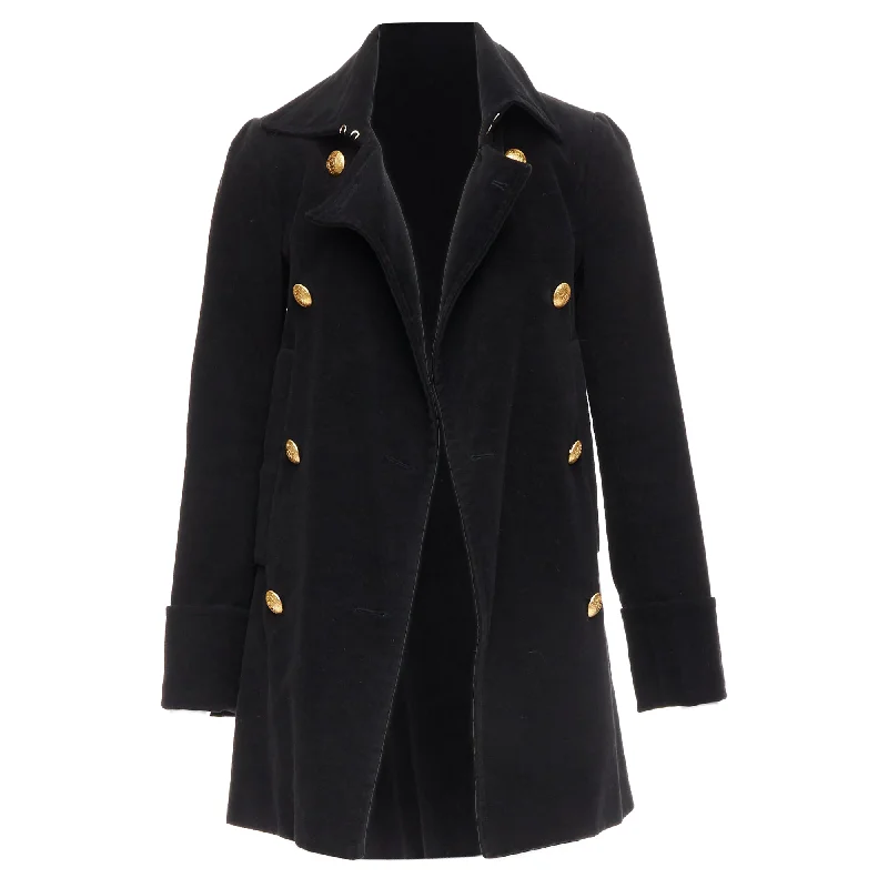 Breathable Design Alexander Mcqueen MCQ Cotton Gold Buttons Double Breast Coat