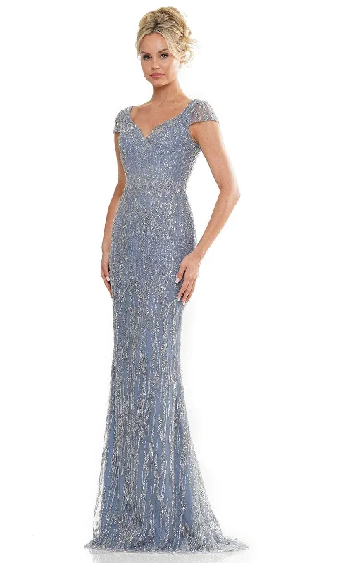 Fashion Wear Rina di Montella RD2978 - Sheer Cap Sleeve V-Neck Formal Gown