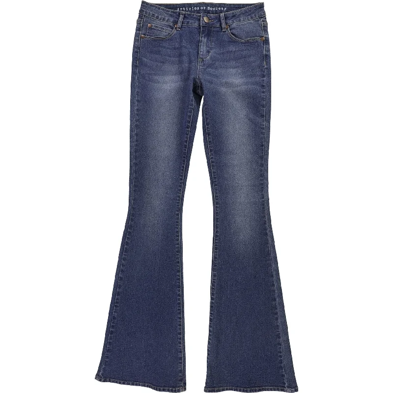 Fashion Wear Articles of Society Womens Stretch Flared Jeans, Blue, 26