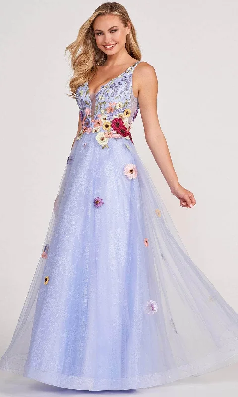 New Products Colette By Daphne CL2084 - Embroidered Floral A-line Gown