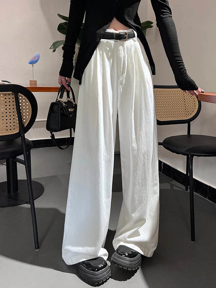 Elegant Outline Women's Polyester Elastic Closure Mid Waist Casual Wear Trousers