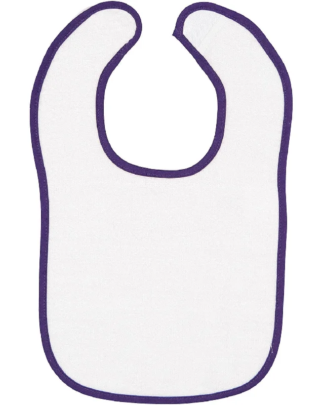 Celebrity Style Rabbit Skins Snap Bib | White/ Purple