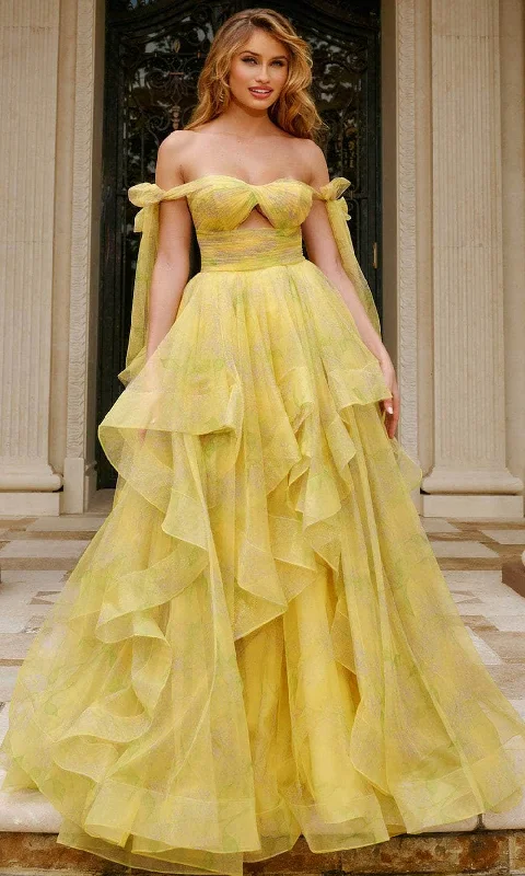 Editorial Design Jovani 40400 - Off Shoulder Printed Ballgown