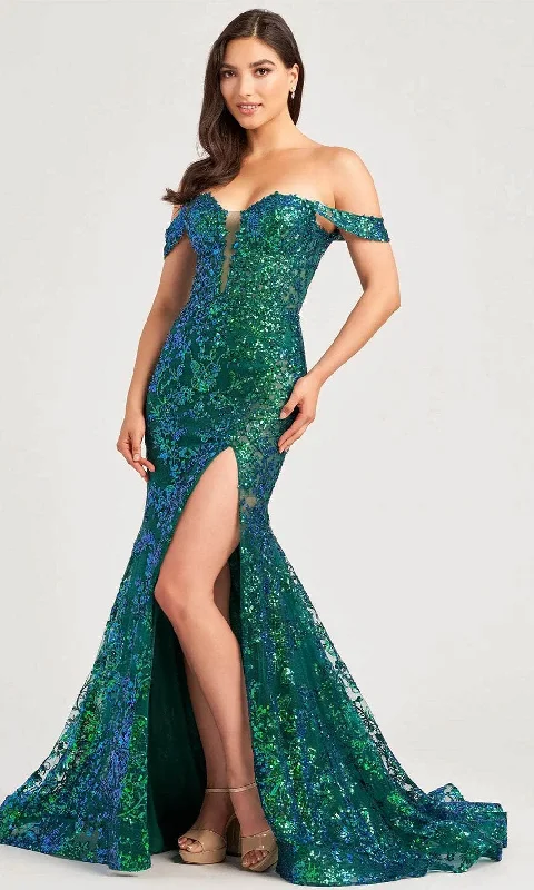 Fresh And Fashionable Ellie Wilde EW35014 - Off-Shoulder Sequins Evening Dress