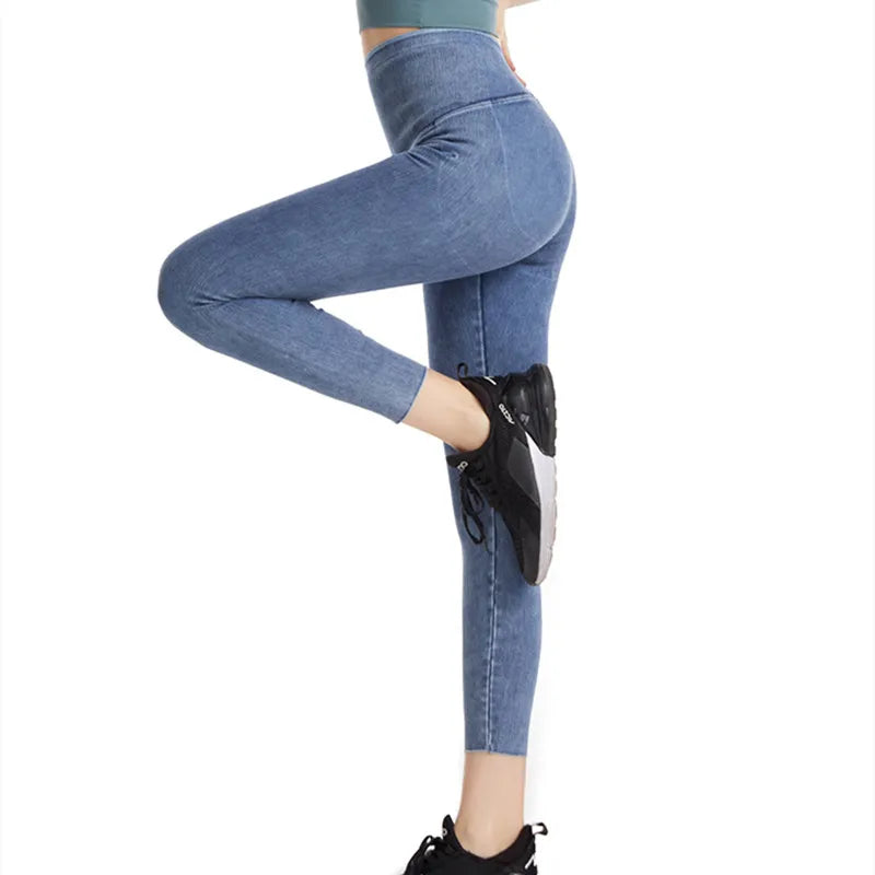 Sports Style Women's Nylon High Waist Push Up Workout Sports Wear Leggings