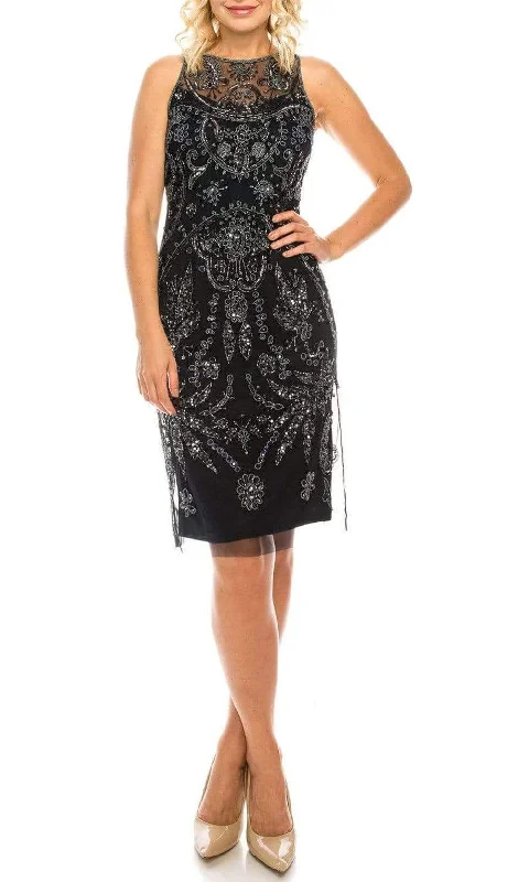 Modernism Adrianna Papell - AP1E202940 Bateau Sheath Knee-Length Dress