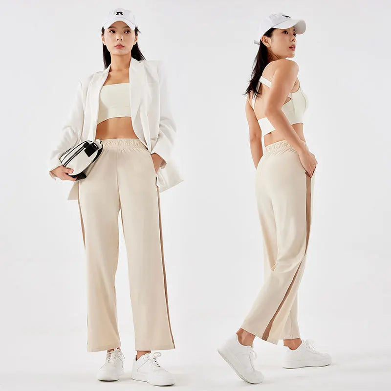 Embroidery Design Women's Spandex High Waist Push Up Workout Sports Wear Trousers