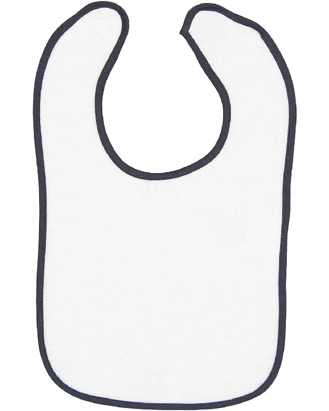 Comfortable Wear Rabbit Skins Snap Bib | White/ Navy