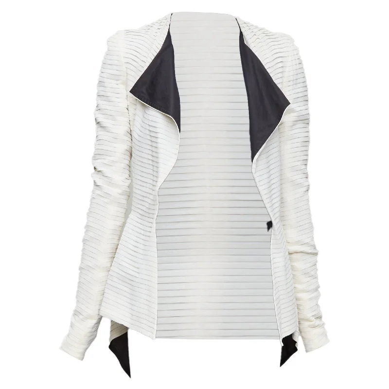 Noble And Elegant Gareth Pugh Runway plisse silk draped biker