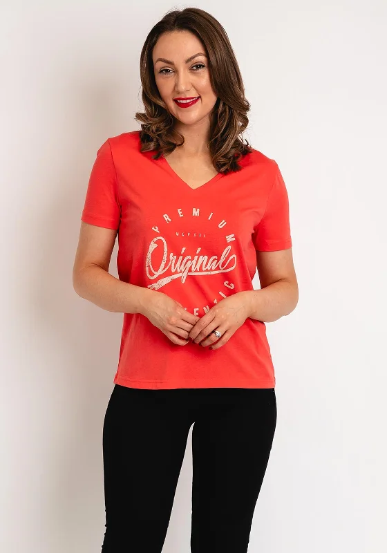 Unique Fashion B.Young Tilli Graphic Cotton Tee, Cayenne