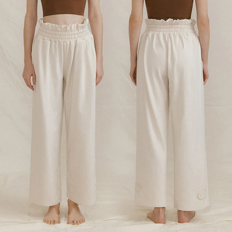 Fashion Concept Women's Nylon Elastic Closure High Waist Casual Wear Trousers
