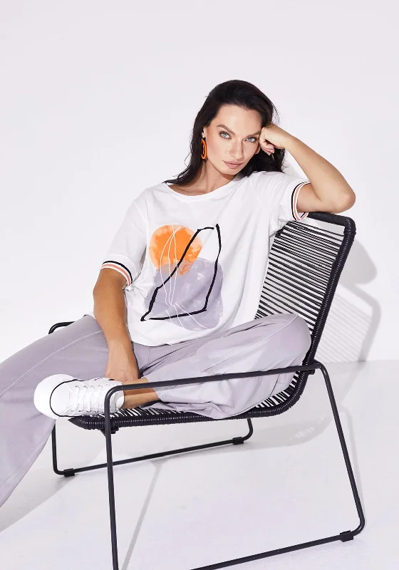 Must-have For Autumn And Winter Naya Placement Print T-Shirt, White