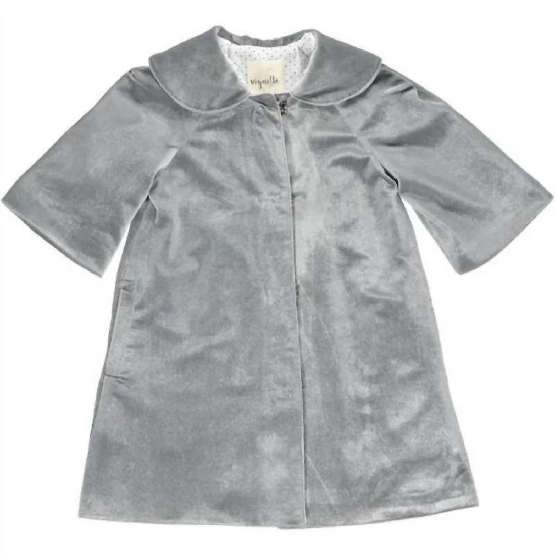 High-quality Design Women's Jane Velvet Coat In Silver Grey