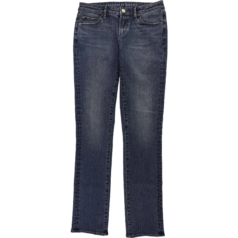 Exquisite Details Articles of Society Womens Shannon Slim Straight Leg Jeans, Blue, 28