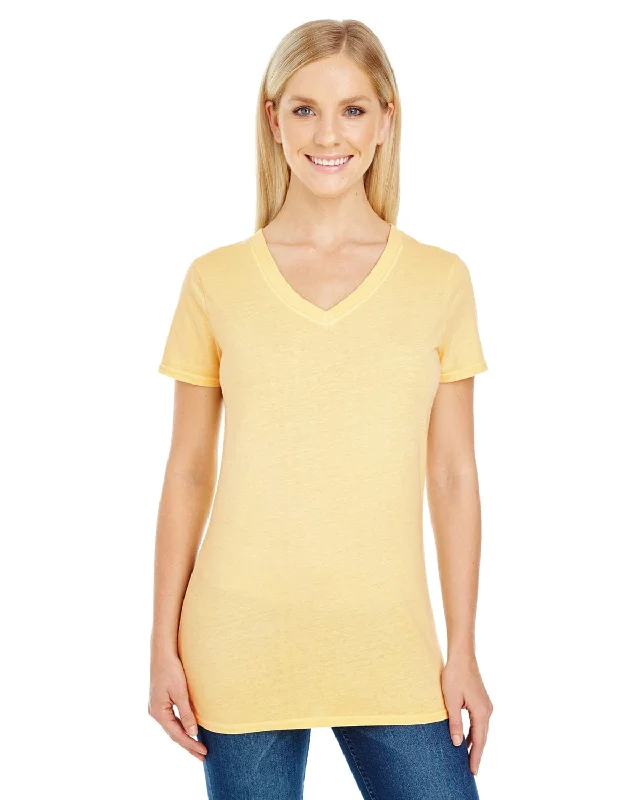 Perfect Tailoring Threadfast Apparel Ladies Pigment Dye V-Neck Tee | Butter