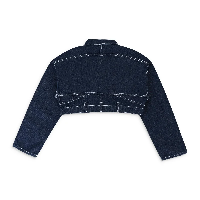 Fashion Pioneer SEVIGNY X OC CROPPED RECONSTRUCTED DARK INDIGO DENIM JACKET XS