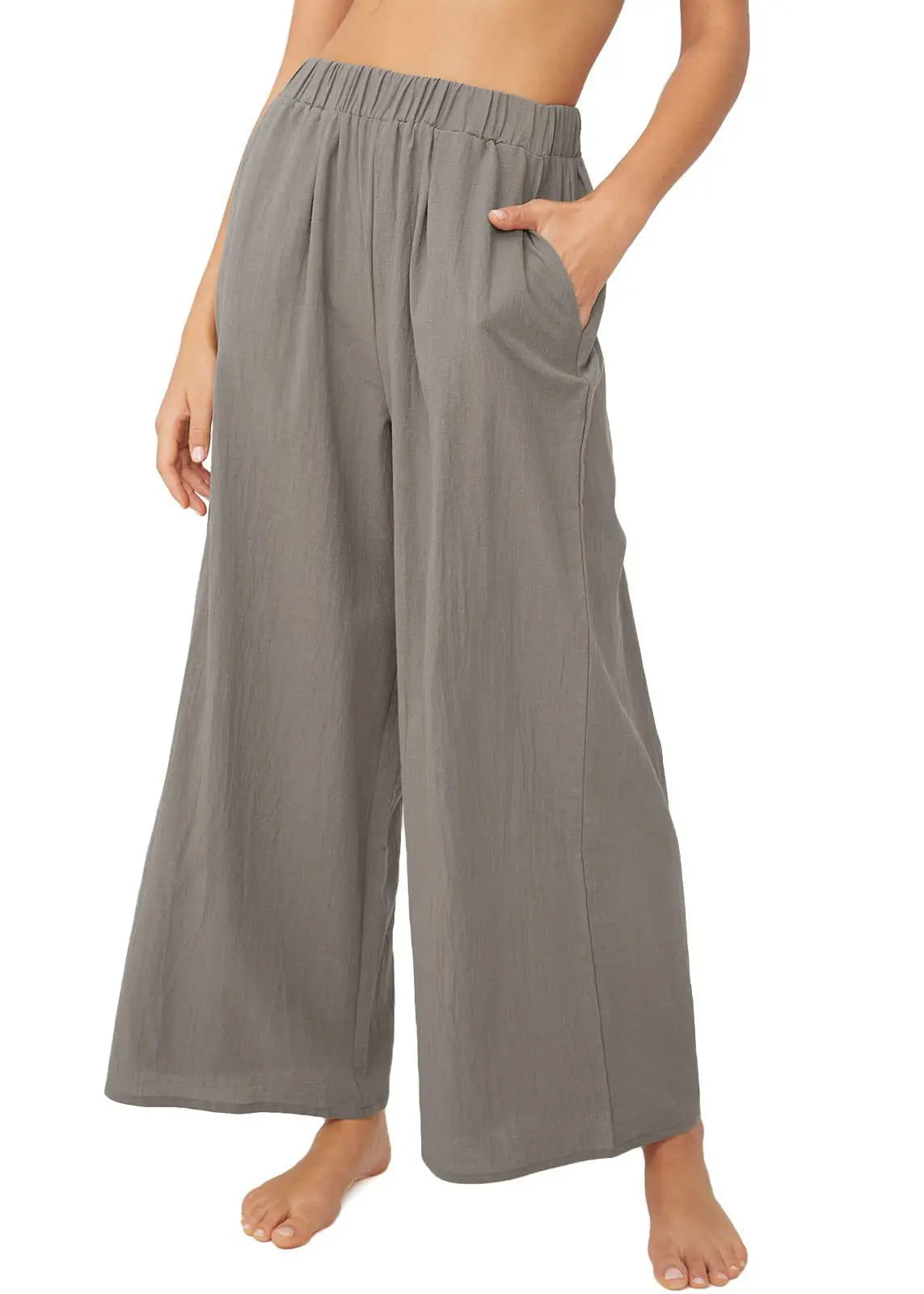 Goddess Style Women's Polyester Elastic Closure High Waist Casual Wear Trousers