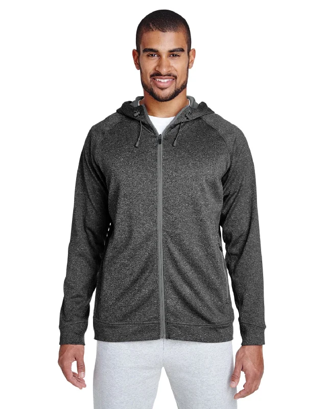 Editorial Design Team 365 Mens Excel Melange Performance Fleece Jacket | D Gry Hth/ Sp Gr