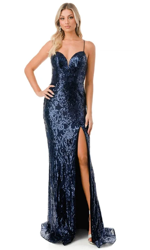 Comfortable Fashion Trevi Collection L2819Y - Sequin Sweetheart Prom Dress