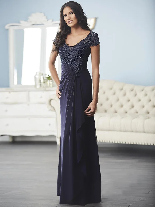 Artistic Temperament Christina Wu Elegance Beaded Lace Short Sleeves Bridal Dress 17839 - 1 pc Navy In Size 6 Available