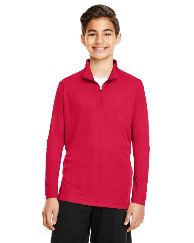 Retro Prints Team 365 Youth Zone Performance Quarter-Zip | Sport Red
