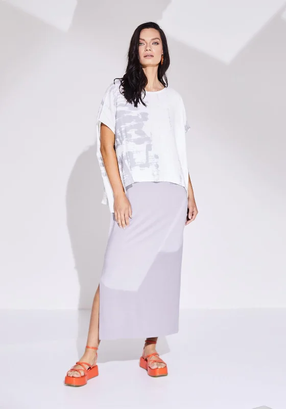 Artistic Temperament Naya Textured Box Fit Top, White & Mink
