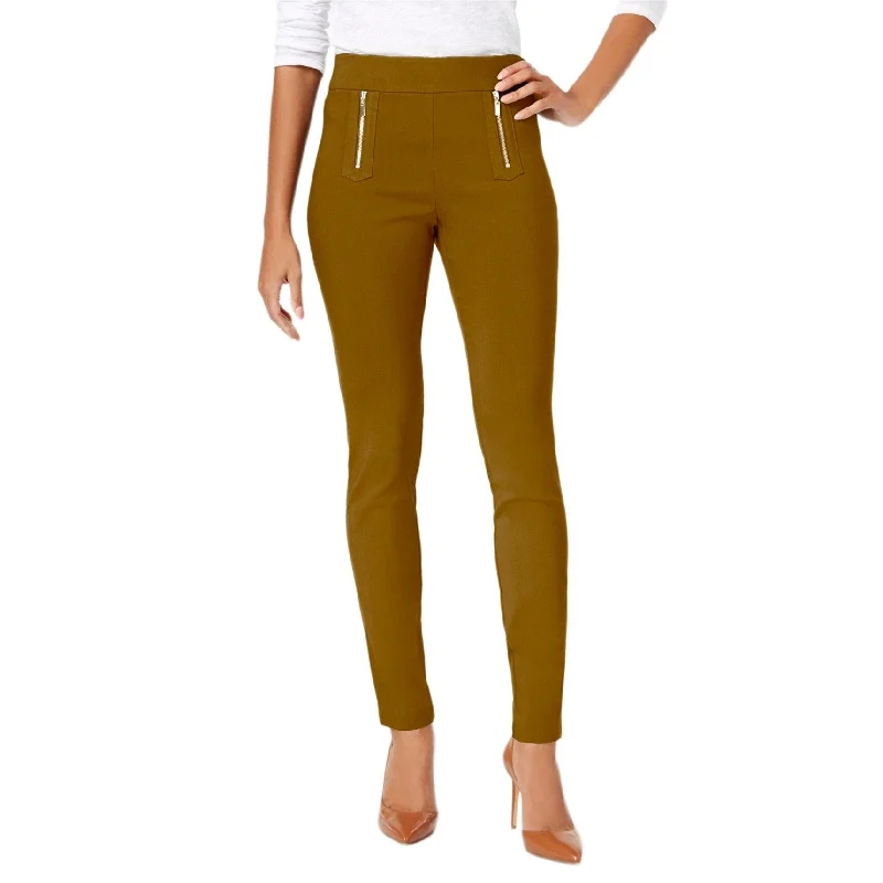 Street Fashion I-N-C Womens Zipper-Detail Casual Trouser Pants, Beige, 18