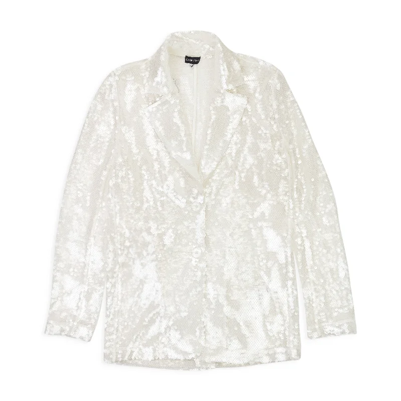 Exquisite Design CALLIPYGIAN SEQUIN CLEAR BLAZER