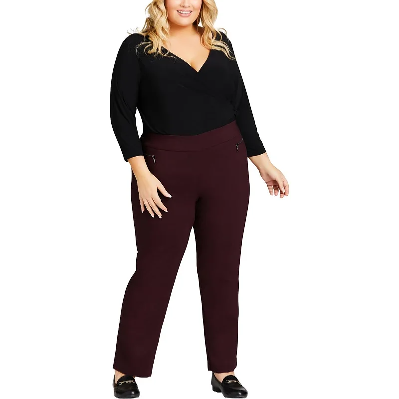 Unique Fashion Avenue Womens Stretch  Straight Leg Pants