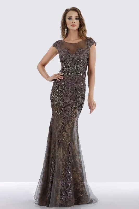 High-end Design Feriani Couture - 26257 Illusion Bateau Neck Bedecked Gown