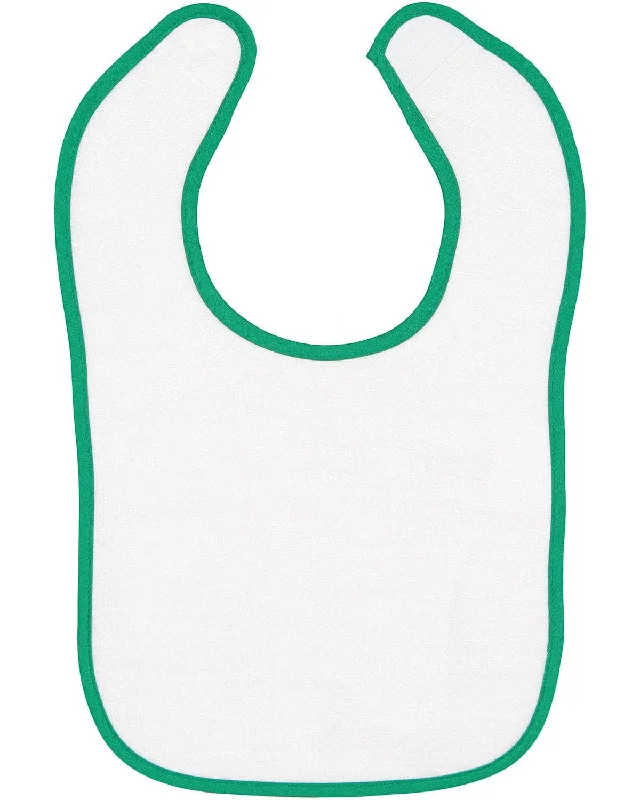 Sweet Breath Rabbit Skins Snap Bib | White/ Kelly