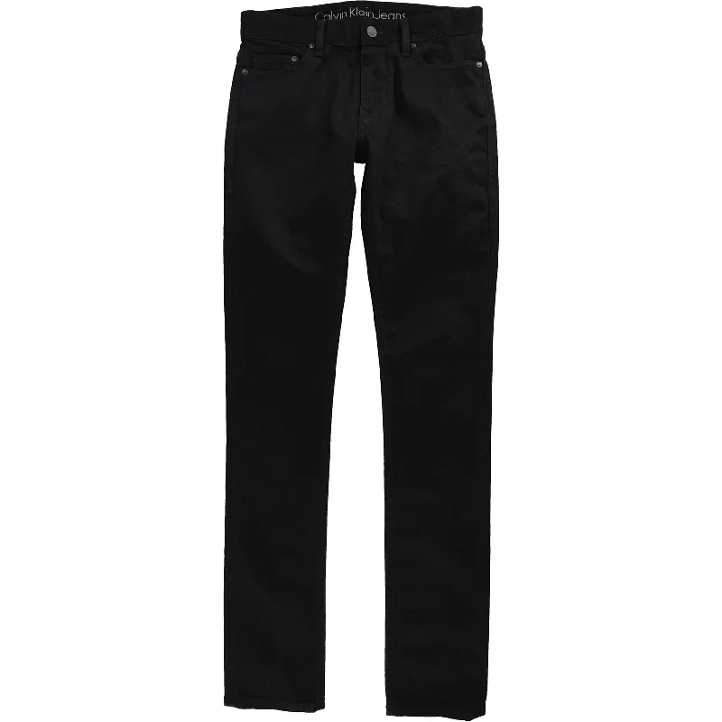 Fashionable Items Calvin Klein Womens Solid Slim Fit Jeans, Black, 28