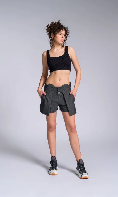 Refreshing Design Cool Wool Shorts with Large Pockets