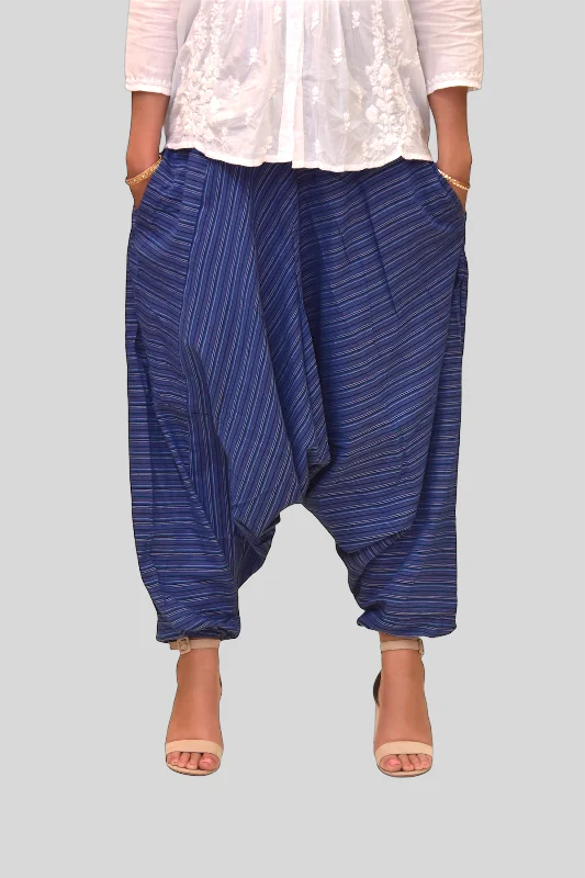 Fashionable And Fashionable Unisex Cotton Dutch Boy Blue Striped Harem pants
