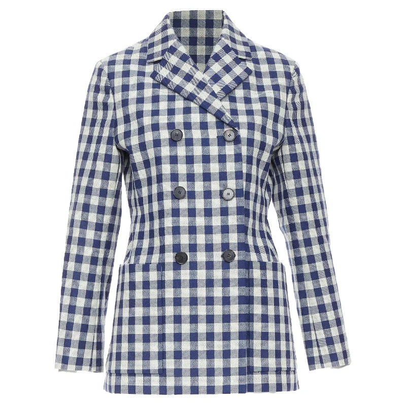 Classic Style Christian Dior virgin wool checkered bar jacket