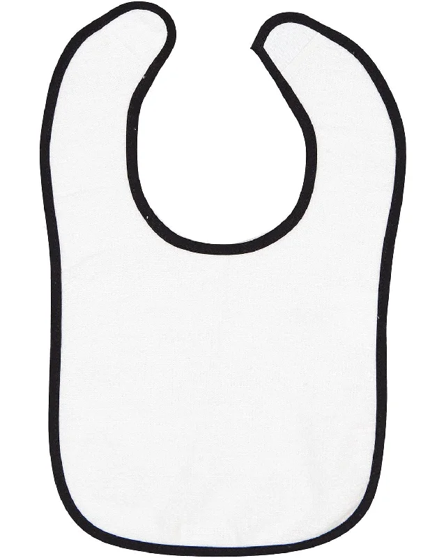 Versatile Itinerary Rabbit Skins Snap Bib | White/ Black