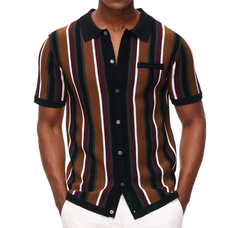 Minimal Classic Striped Summer Striped Men T Shirts