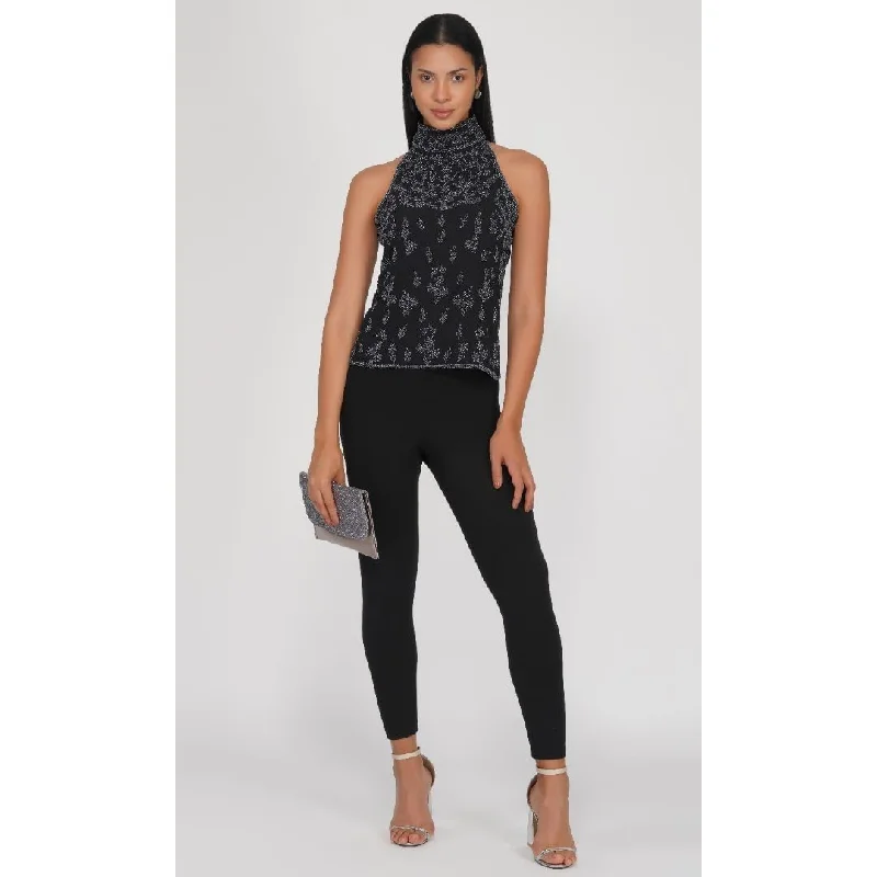 Versatile Itinerary SLAY. Beaded Halter Neck Top