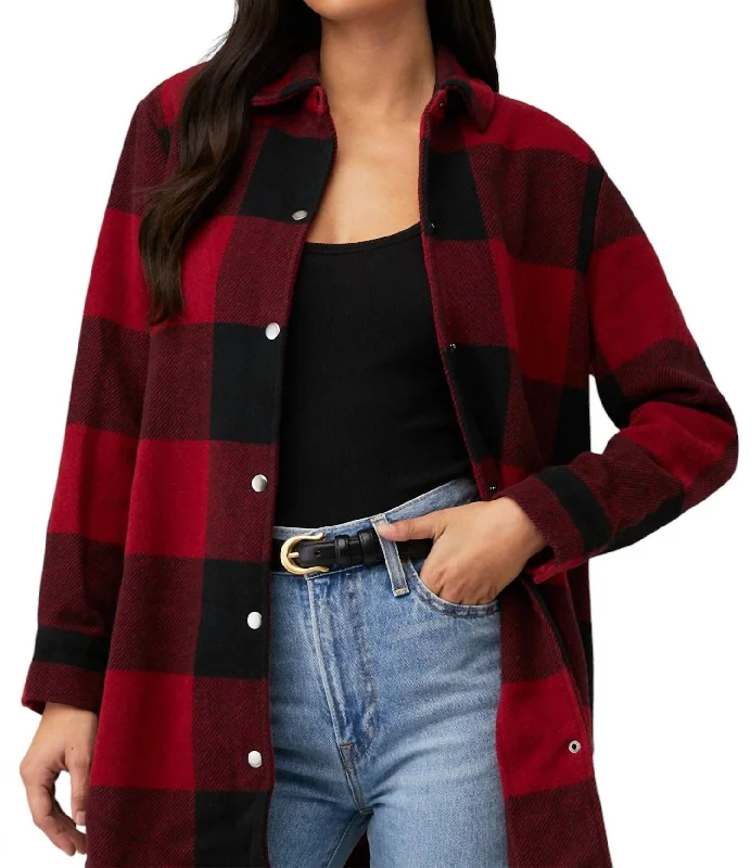 Exquisite Details Eldridge Shacket In Red