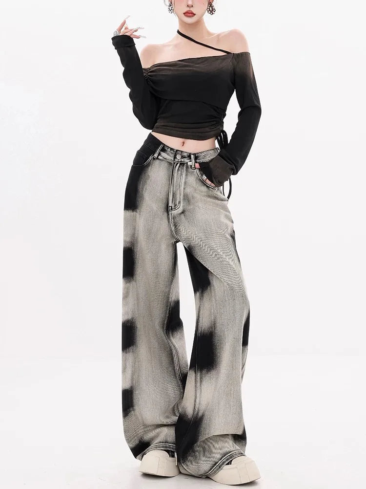 Street Fashion Women's Cotton High Waist Zipper Fly Closure Casual Trousers