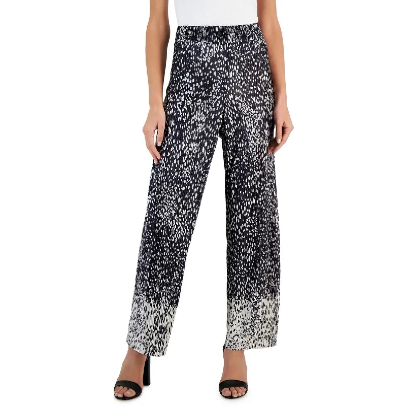 Embroidery Design Studio by JPR Womens High Rise Pleated Wide Leg Pants