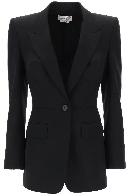 Fresh And Elegant Alexander Mcqueen Women's Fitted Jacket With Bustier Details