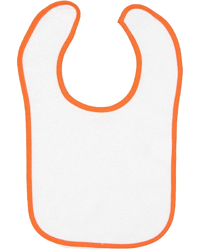 High Street Series Rabbit Skins Snap Bib | White/ Orange