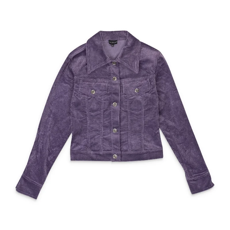 Fresh And Fashionable CALLIPYGIAN STRETCH PURPLE CORDUROY JACKET