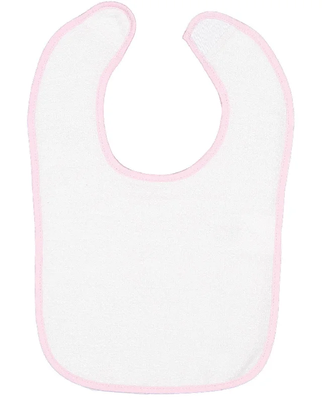 High-end Sense Rabbit Skins Snap Bib | White/ Pink