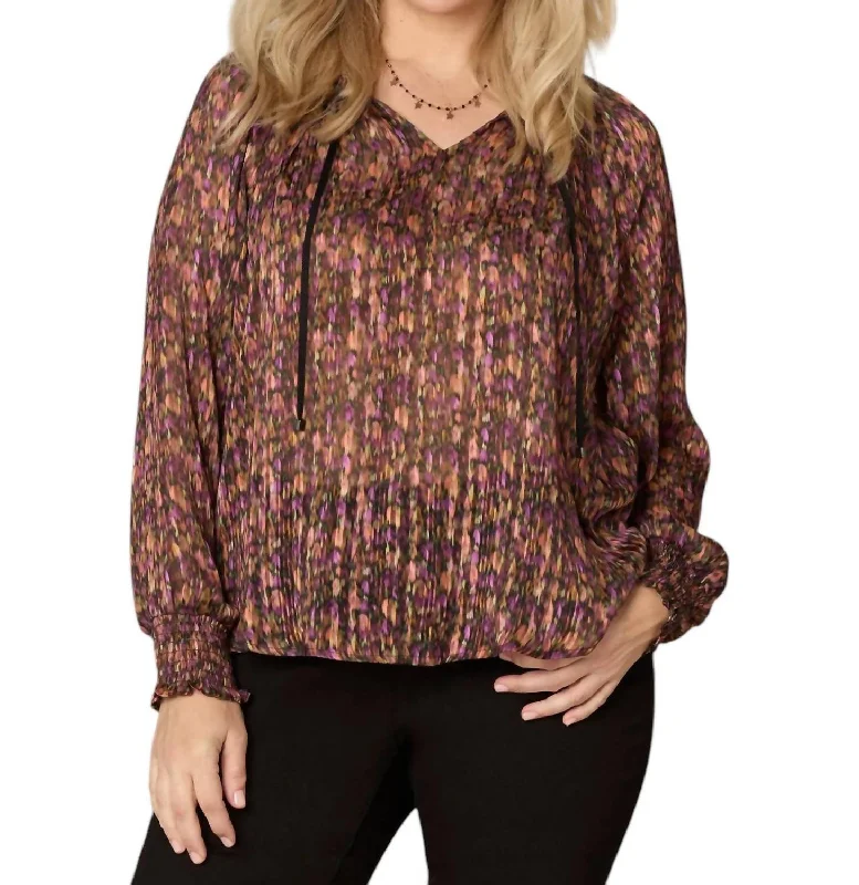 Personalized Wear Woven Floral Top - Plus In Sunset Pur